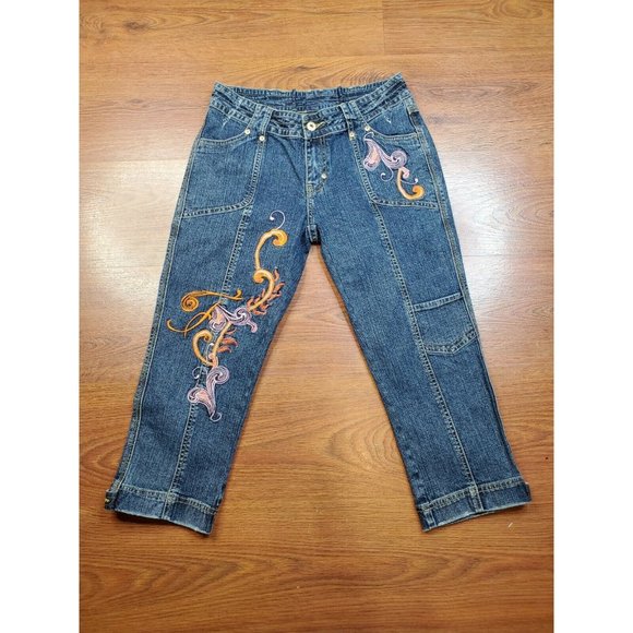 FUBU Pants - FUBU The collection 90s Denim Jeans Capris Womens 3/4 X 20 embellished Jean
